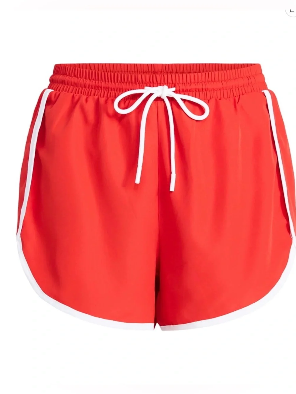 Athletic Works Women’s Red Active Drawstring Piped Running Shorts